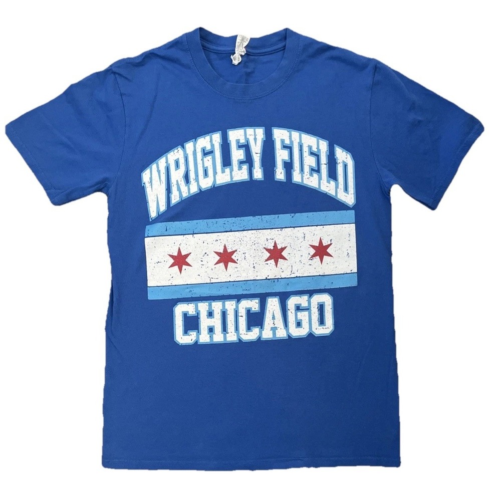 Wrigley Field Chicago Cubs Flag T-Shirt Small‎ MLB Baseball